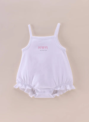Baby Girls Cotton Strappy Bodysuit Set Pink Melange & White – Pack of 2 - LE PUR!