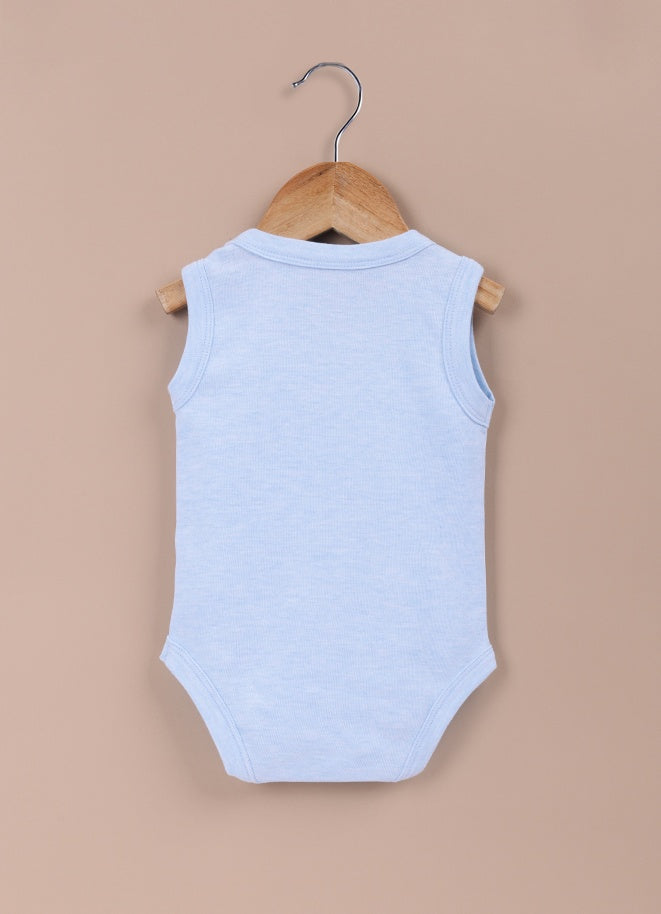 Le Pur BioKool Baby Boy Sleeveless Bodysuit Set – Pack of 5 (Blue, White) - LE PUR!