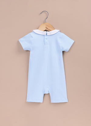 Le Pur BioKool Classic Baby Romper – Light Blue with Peter Pan Collar - LE PUR!