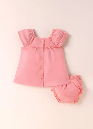 TENCEL™ Flutter Sleeve Dress with Bloomer Set- Pink - LE PUR!