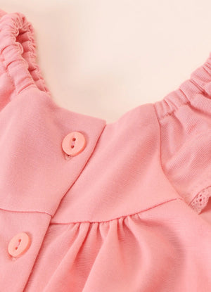 TENCEL™ Flutter Sleeve Dress with Bloomer Set- Pink - LE PUR!