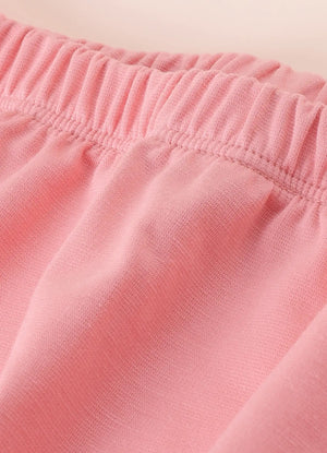 TENCEL™ Bird Print Ruffle Top & Shorts Set- Pink & White - LE PUR!