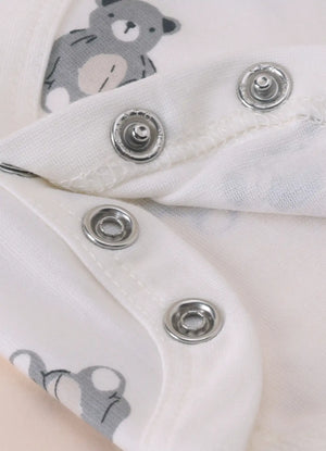 TENCEL™ Printed Bodysuit Pack of 3- Grey & White - LE PUR!