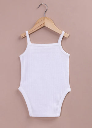 Le Pur Baby Strappy Bodysuit | Soft Cotton Pointelle Sleeveless Onesie - LE PUR!