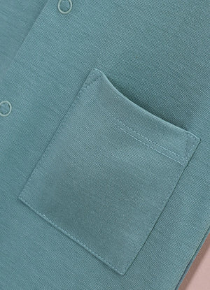Tencel Fabric Green Colour Romper Soft Flutter Sleeve Onesie with Front Snap Buttons - LE PUR!