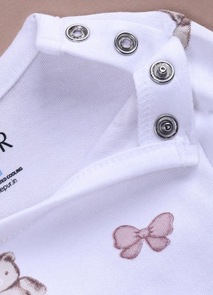 Le Pur BioKool Teddy Print Baby Top & Flared Pant Set | Soft Cotton Peplum Nightwear - LE PUR!