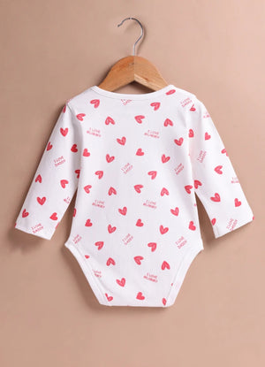 Le Pur Baby Valentine Print Bodysuit | Soft Cotton Full Sleeve Onesie – I Love Mummy & Daddy - LE PUR!