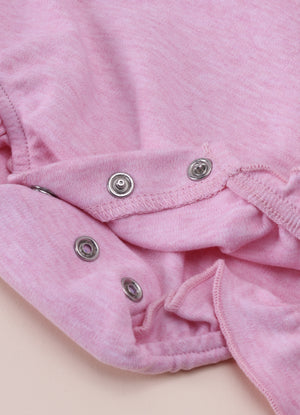 Baby Girls Cotton Strappy Bodysuit Set Pink Melange & White – Pack of 2 - LE PUR!