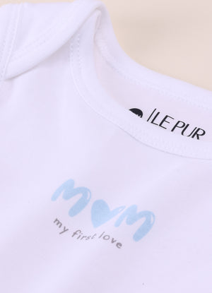 Baby Boys Cotton Sleeveless Bodysuit Set Sky Melange & White – Pack of 2 - LE PUR!
