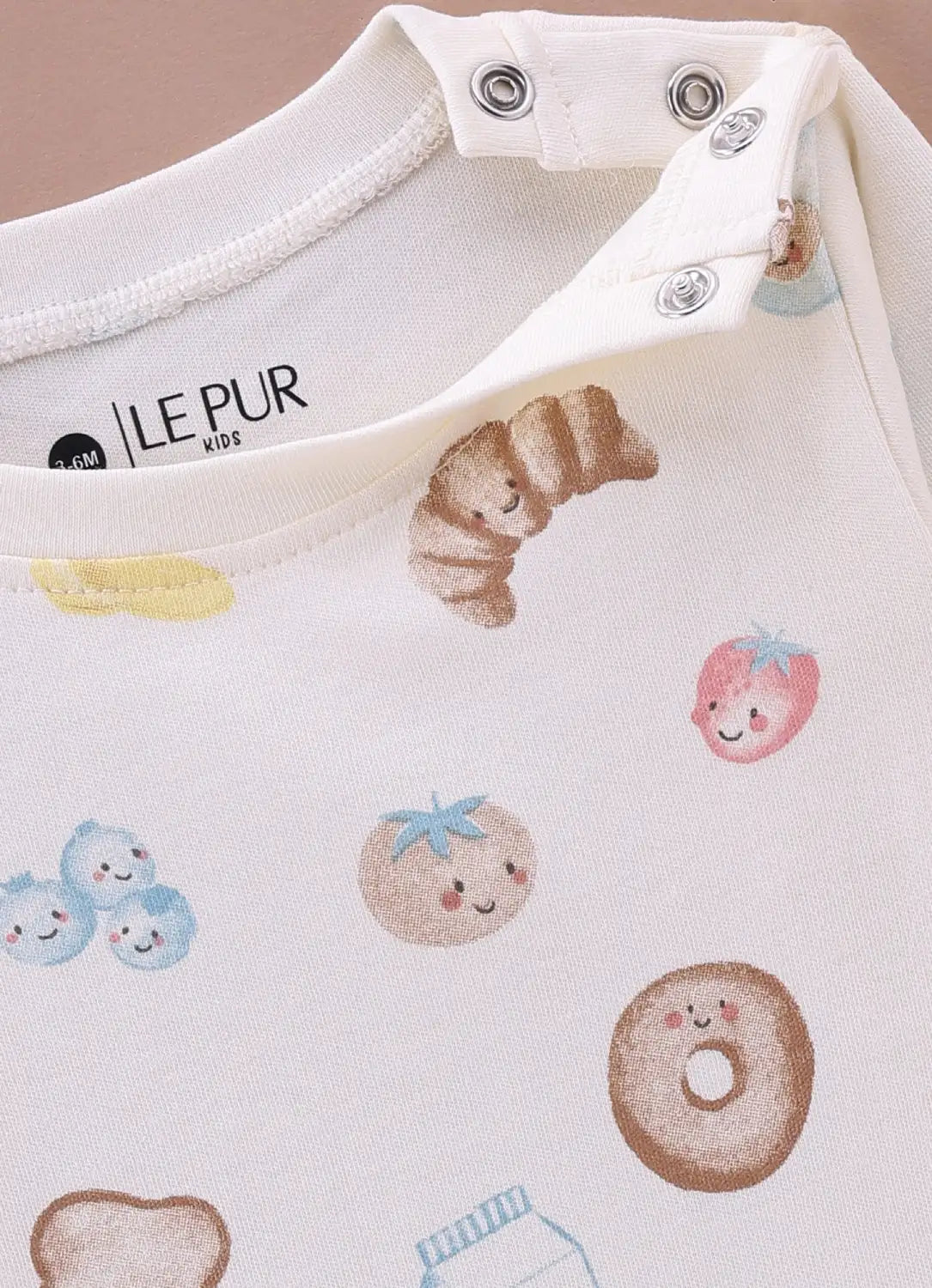 Boys Breakfast Print Long Sleeve 100% Cotton Top & Pajama Set - Pack of 2 - LE PUR!