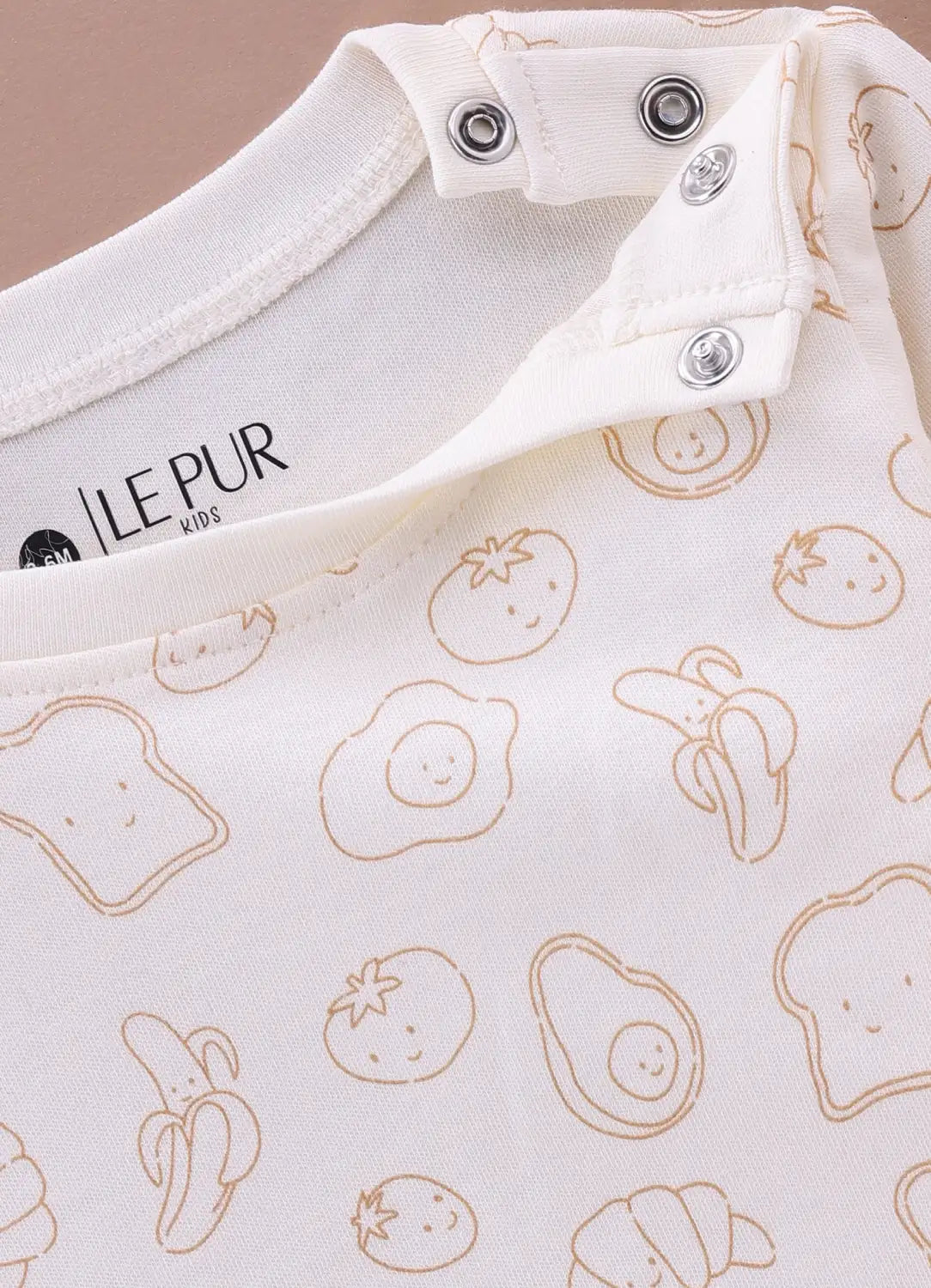 Boys Breakfast Print Long Sleeve 100% Cotton Top & Pajama Set - Pack of 2 - LE PUR!