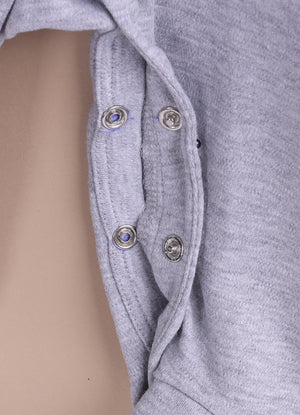 Le Pur BioKool Cuddly Fox Full-Sleeve Romper – Grey Cotton - LE PUR!