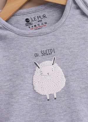 Le Pur BioKool Baby 3-Piece Set – Bodysuit, Pants & Cap (Oh Sheep, Grey & White) - LE PUR!