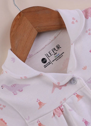 BioKool Cotton Collar Top & Shorts Set - White - LE PUR!