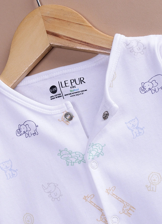 Le Pur BioKool Baby Printed Sleepsuit | Soft Cotton Footed Romper - LE PUR!