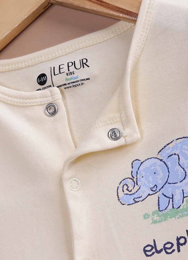 Le Pur BioKool Baby Embroidered Sleepsuit | Soft Cotton Footed Romper - LE PUR!