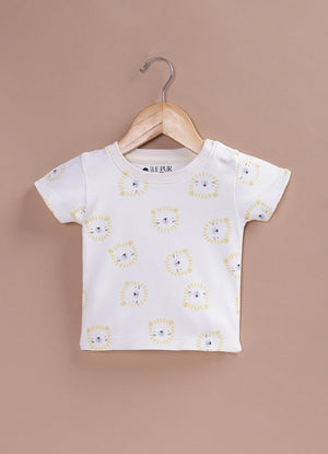 Le Pur BioKool Baby Dungaree Set | Soft Cotton Lion Applique Dungaree with Printed T-Shirt - LE PUR!