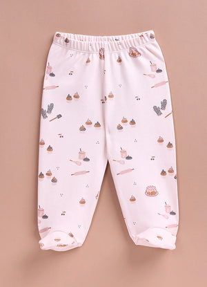 Le Pur BioKool Baby Wrap Top & Footed Pant Set | Soft Cotton Cupcake Print Nightwear - LE PUR!