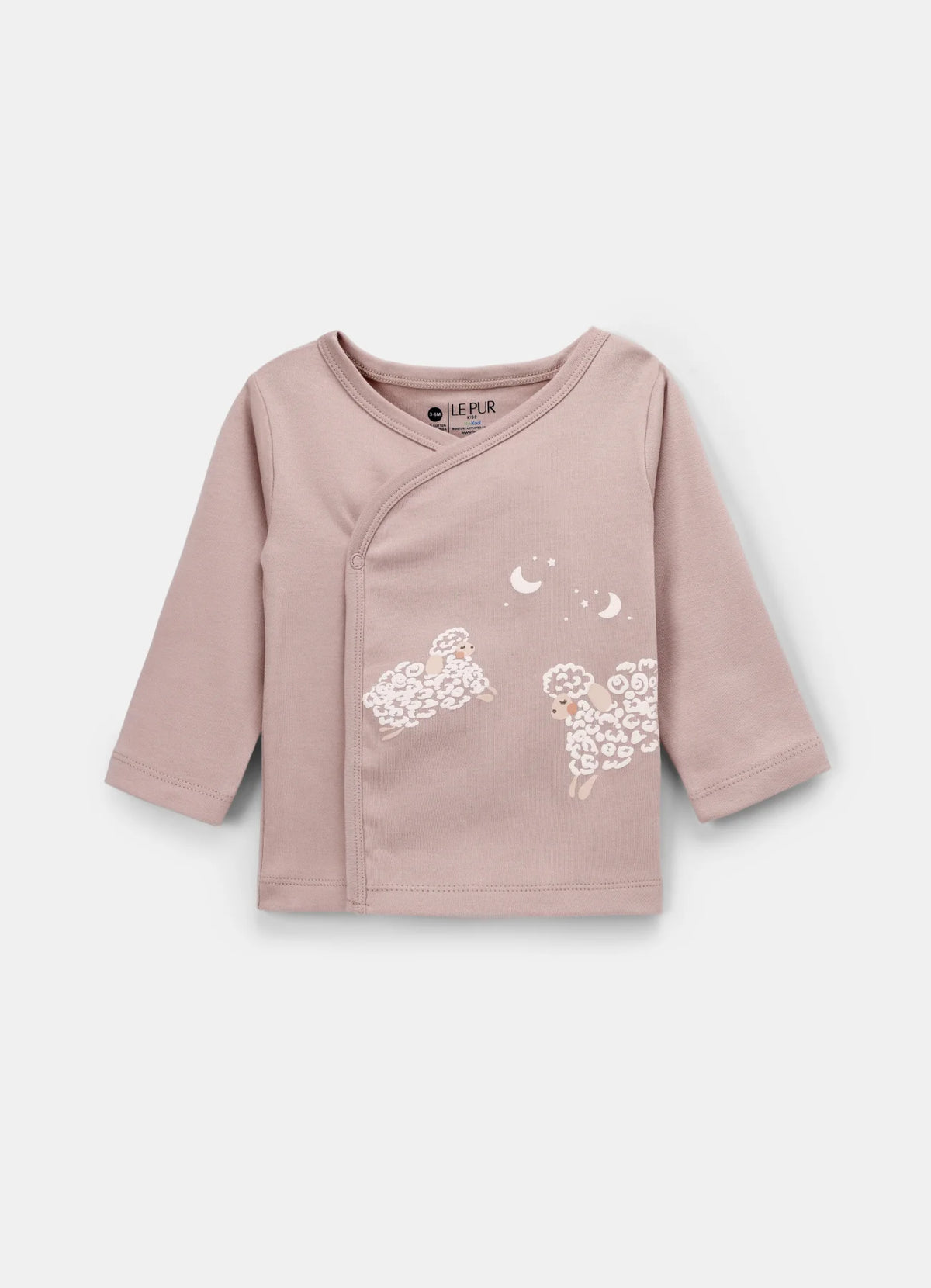 BioKool Cotton Kimono Top with Footed Pant- Brown and White - LE PUR!