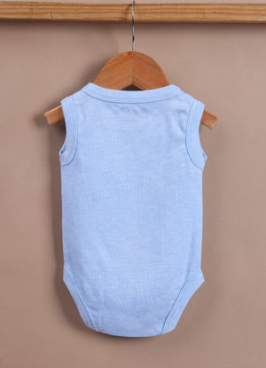 Le Pur BioKool Cotton Baby Boy Sleeveless Bodysuit Set – Pack of 5 (Blue & White) - LE PUR!