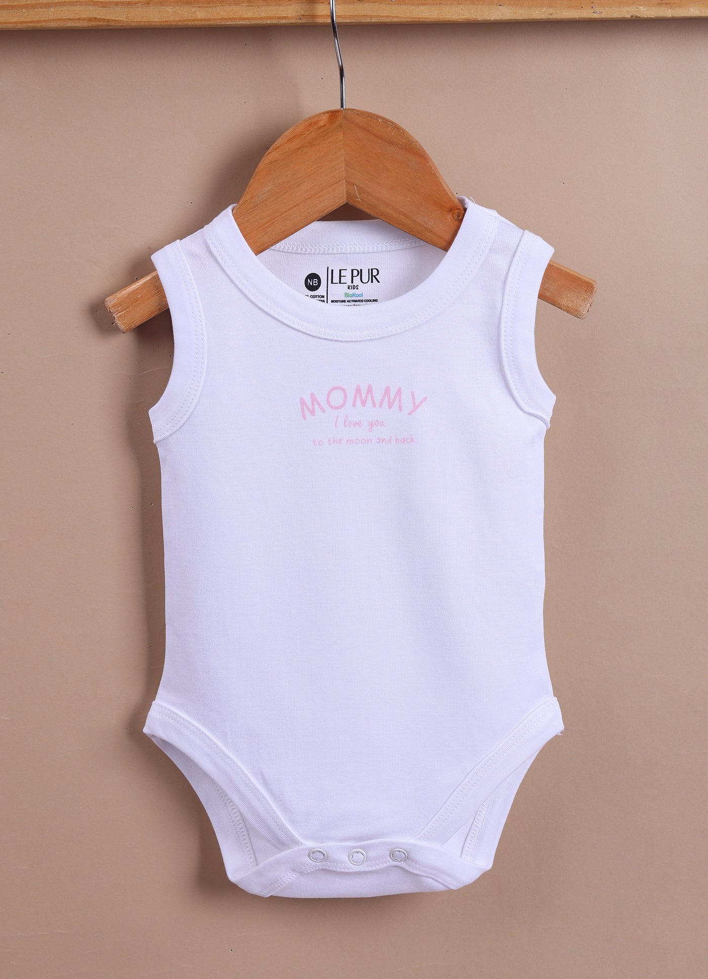 Le Pur BioKool Cotton Baby Girl Sleeveless Bodysuit Set – Pack of 5 (Pink & White) - LE PUR!
