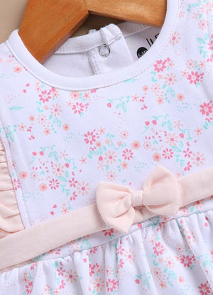 Le Pur BioKool Cotton Baby Girl Dress Set with Bloomers & Headband – Floral Print - LE PUR!