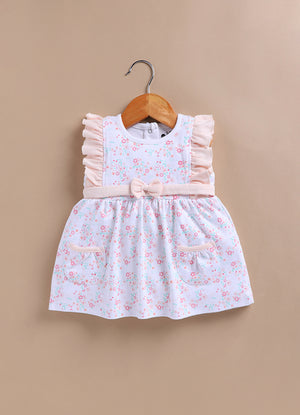 Le Pur BioKool Cotton Baby Girl Dress Set with Bloomers & Headband – Floral Print - LE PUR!