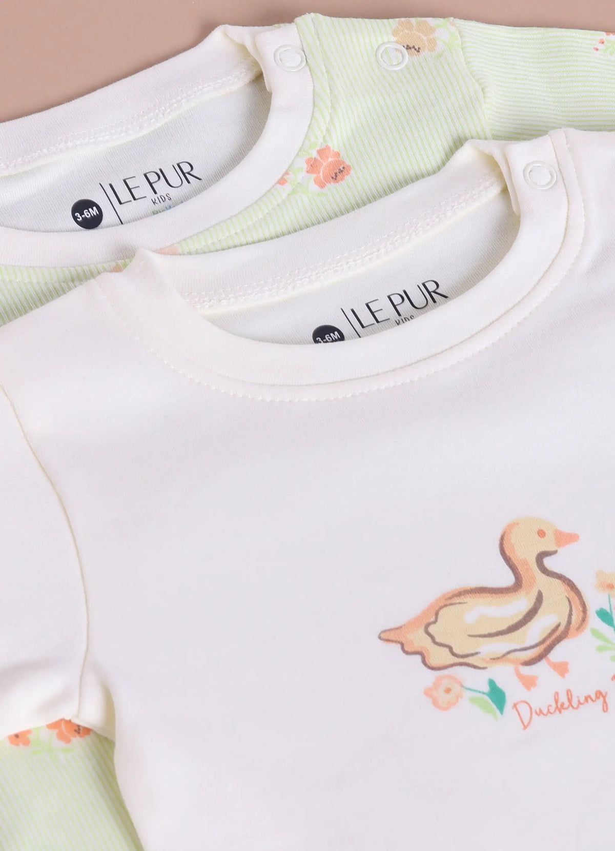 Girls Duck Print Long Sleeve 100% Cotton Top & Pajama Set - Pack of 2 - LE PUR!