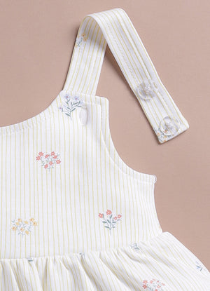 Le Pur BioKool Baby Girl Dress with Bodysuit Set | Soft Cotton Floral Dress Combo - LE PUR!