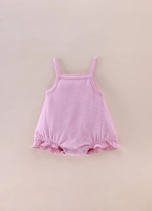 Baby Girls Cotton Strappy Bodysuit Set Pink Melange & White – Pack of 2 - LE PUR!