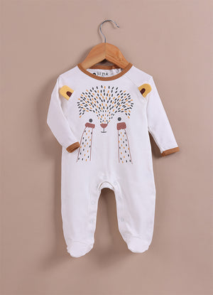 Le Pur Biocool Cotton Off-White Colour Baby Boy Sleepsuit - LE PUR!