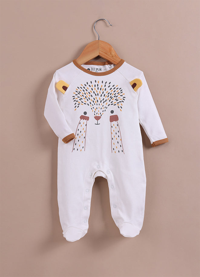Le Pur Biocool Cotton Off-White Colour Baby Boy Sleepsuit - LE PUR!