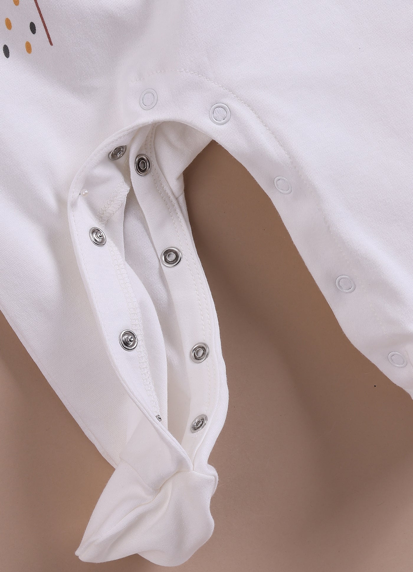 Le Pur Biocool Cotton Off-White Colour Baby Boy Sleepsuit with Hedgehog Print - LE PUR!