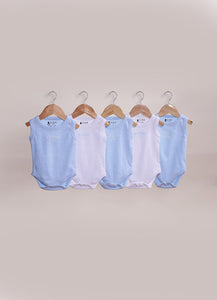 Le Pur Biocool Baby Boy Sleeveless Bodysuit Set – Pack of 5