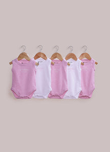 Le Pur Biocool Baby Girl Sleeveless Bodysuit Set – Pack of 5
