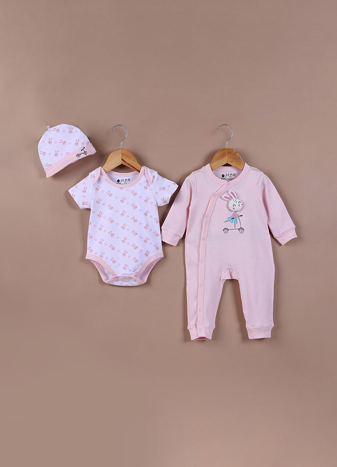 Le Pur Baby Girls BioKool All-in-One Set – Bodysuit, Romper & Cap - LE PUR!