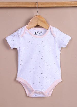Le Pur BioKool Cotton Baby Girl All-In-One Set – Bodysuit, Sleepsuit & Cap (Peach) - LE PUR!