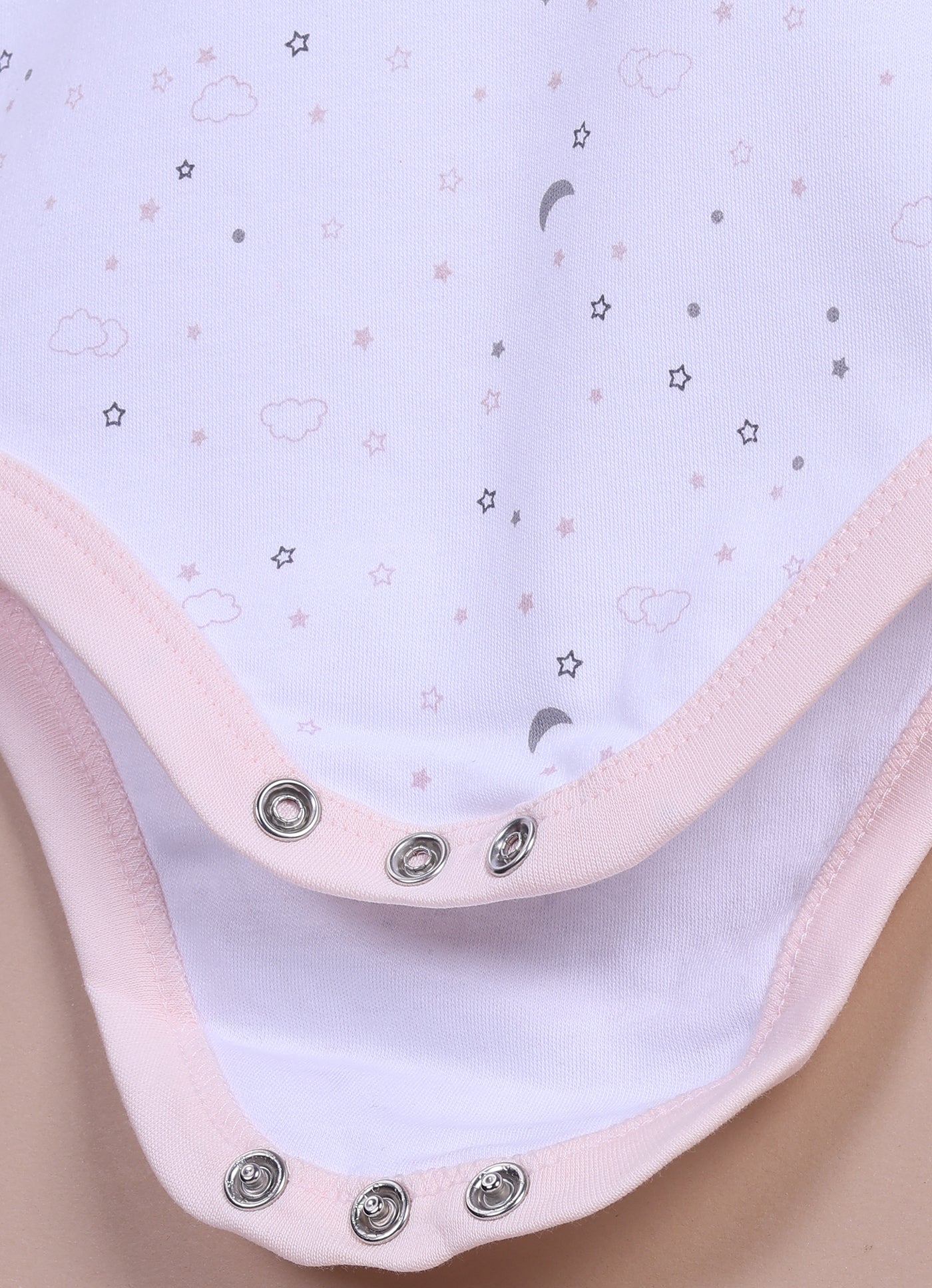 Le Pur Biocool Cotton Baby Girl All-In-One Set – Bodysuit, Sleepsuit & Cap (Peach) - LE PUR!