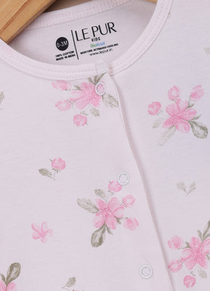 Le Pur BioKool 3-Piece Baby Gift Set – Romper, Bib & Blanket (Pink Floral Print) - LE PUR!