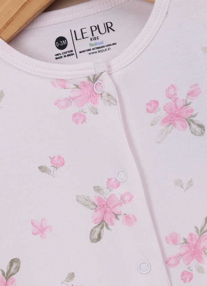 Le Pur BioCool 3-Piece Baby Gift Set – Romper, Bib & Blanket (Pink Floral Print) - LE PUR!
