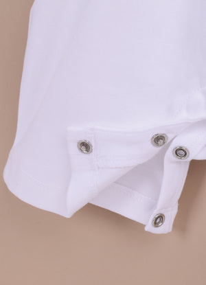 Le Pur BioKool Baby Romper – White & Pink Smocked Heart Design - LE PUR!