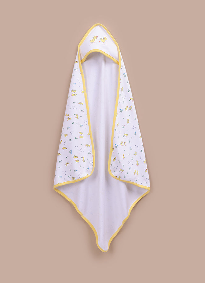 Le Pur BioKool Baby Hooded Blanket Set of 2 – Yellow Duck Prints - LE PUR!