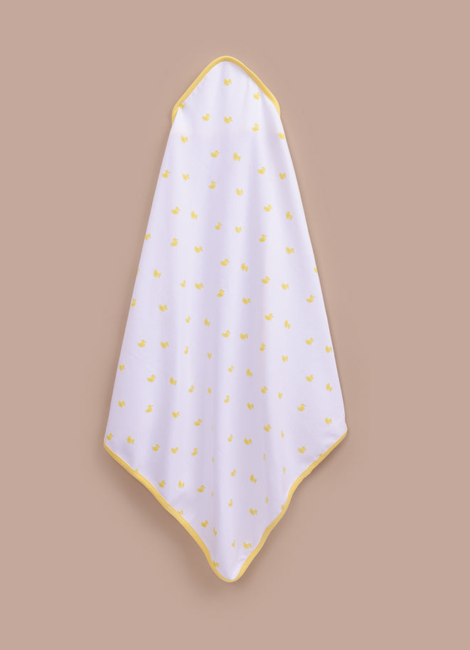 Le Pur BioKool Baby Hooded Blanket Set of 2 – Yellow Duck Prints - LE PUR!