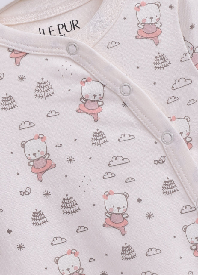 Le Pur Baby Girl BioKool Cotton Sleepsuit Set of 3 Soft Infant Romper - LE PUR!