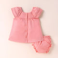 TENCEL™ Flutter Sleeve Dress with Bloomer Set- Pink - LE PUR!