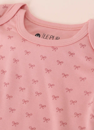 TENCEL™ Printed Bodysuit Pack of 3- Pink & White - LE PUR!