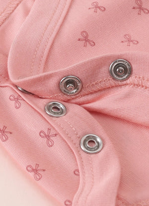 TENCEL™ Printed Bodysuit Pack of 3- Pink & White - LE PUR!