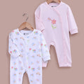 BioKool Baby Full Sleeve Romper – Pack of 2 Soft Cotton Onesies Pink and White - LE PUR!
