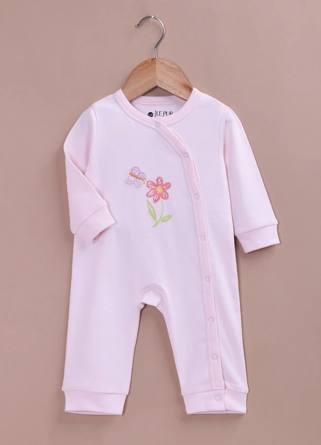 BioCool Baby Full Sleeve Romper – Pack of 2 Soft Cotton Onesies Pink and White