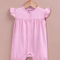 Baby Girl Stancel Fabric Romper | Soft Flutter Sleeve Onesie with Front Snap Buttons - LE PUR!